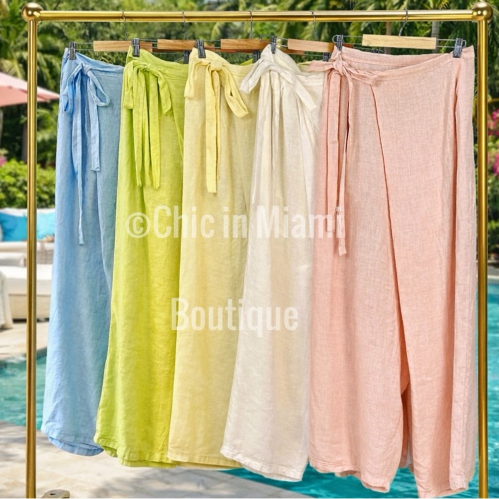Women’s Italian Linen Wrap Pants